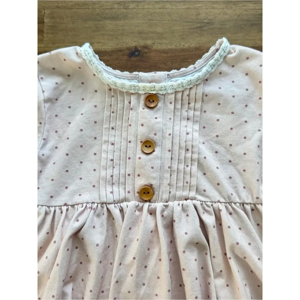 SweetHoney Girls Out To Play Set Soft Plum Dot 4T Knit Short Sleeve Shorts
